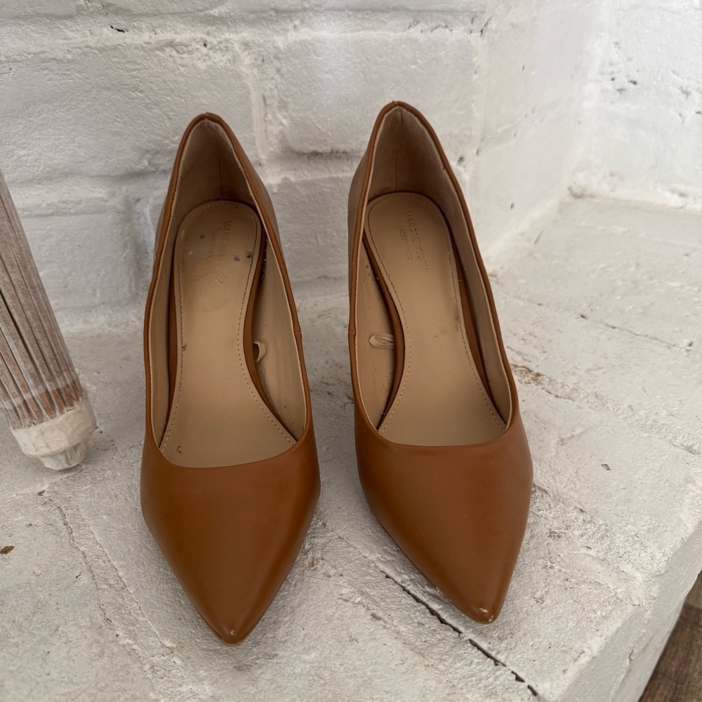 Marc New York Tan Pointed Toe Block Heel Pumps - Size 7.5 $20